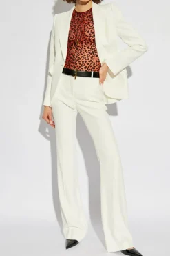 Alexander McQueen WHITE Creased trousers