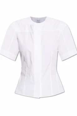 Alexander McQueen WHITE Cotton short-sleeved top