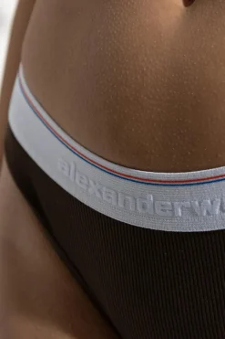 Alexander Wang BLACK Cotton thongs