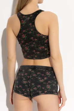 Alexander Wang BLACK Lingerie top with floral motif