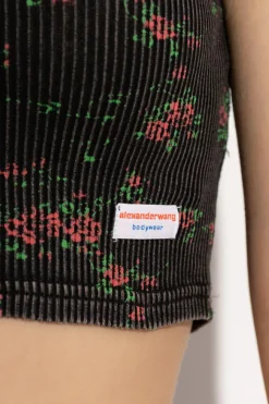 Alexander Wang BLACK Lingerie top with floral motif