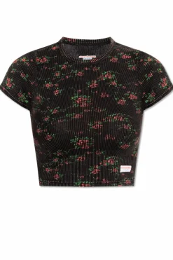 Alexander Wang BLACK Lingerie T-shirt with floral motif
