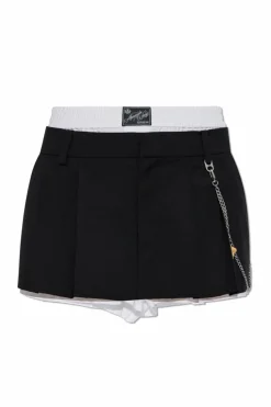 Alexander Wang BLACK Pleated shorts