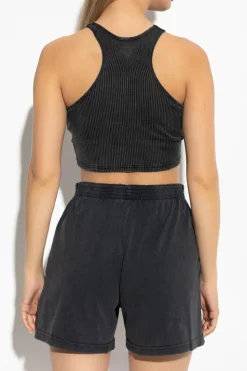 Alexander Wang BLACK Ribbed top from the Bodywear collection