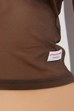 Alexander Wang BROWN Transparent lingerie T-shirt