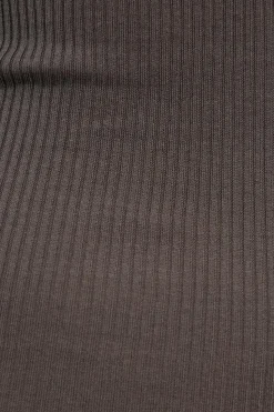 Alexander Wang GREY Ribbed lingerie dress with long sleeves