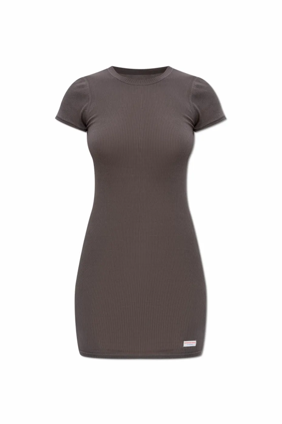 Alexander Wang GREY Ribbed slip dress with short sleeves