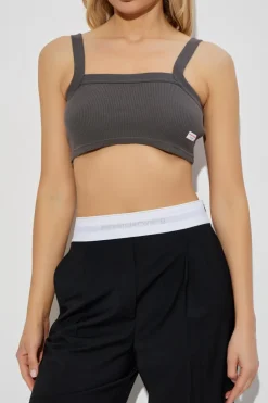 Alexander Wang GREY Short lingerie top with straps