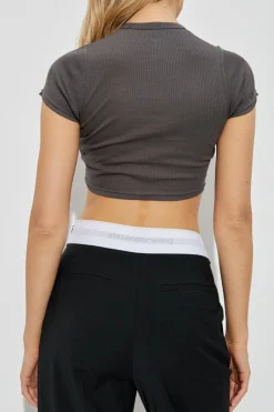 Alexander Wang GREY Short-sleeved lingerie top