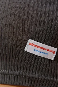 Alexander Wang GREY Short-sleeved lingerie top