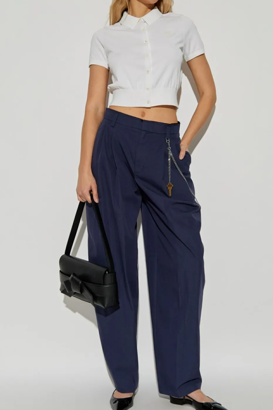 Alexander Wang NAVY BLUE Pleated trousers