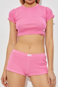 Alexander Wang PINK Lingerie top with short sleeves