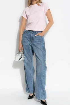 Alexander Wang PINK T-shirt with printed logo