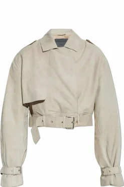 AllSaints beige Leather jacket