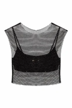 AllSaints BLACK ‘Calytrix’ sparkling crop top