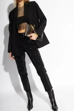 AllSaints BLACK ‘Calytrix’ sparkling crop top