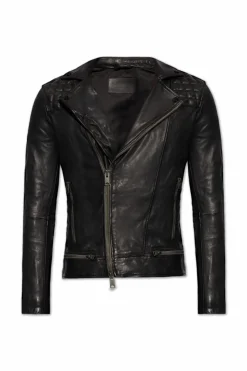 AllSaints BLACK ‘Conroy’ leather jacket