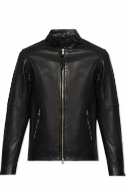 AllSaints BLACK ‘Cora’ leather jacket