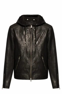 AllSaints BLACK ‘Harwood’ leather jacket