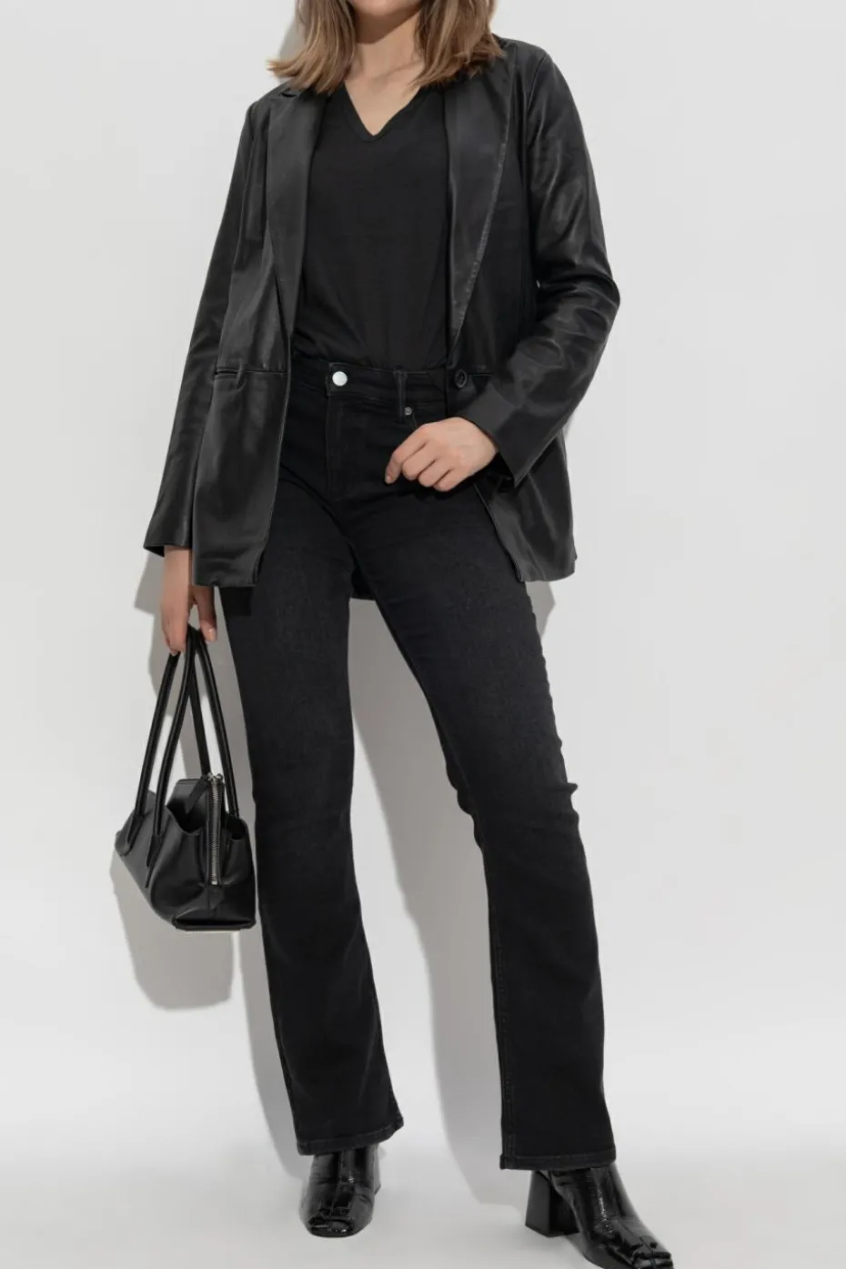 AllSaints BLACK Leather blazer `Deri`