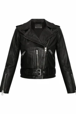 AllSaints BLACK Leather jacket Balfern