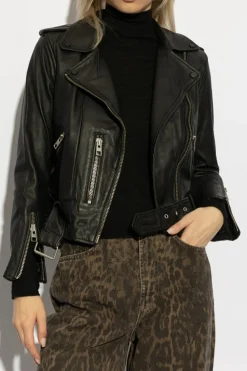 AllSaints BLACK Leather jacket Balfern