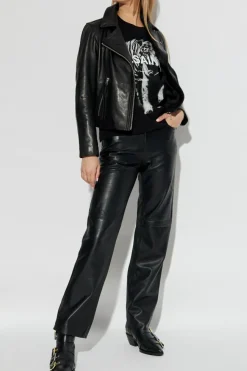 AllSaints BLACK Leather jacket Dalby