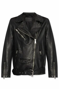 AllSaints BLACK Leather jacket 'Billie'