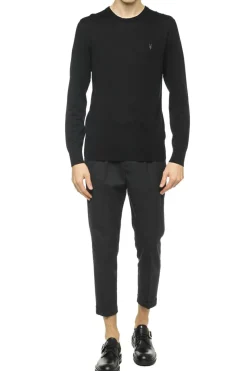AllSaints BLACK 'Mode' Logo-embroidered sweater