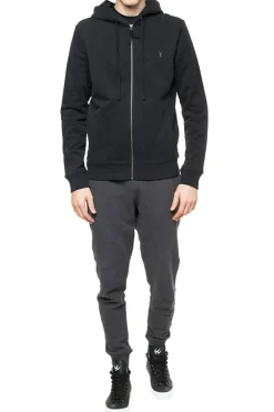 AllSaints BLACK 'Raven' Logo-embroidered sweatshirt