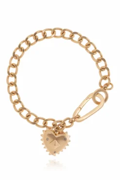 AllSaints GOLD Bracelet with heart-shaped charm