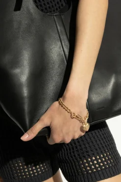 AllSaints GOLD Bracelet with heart-shaped charm