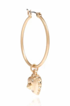AllSaints GOLD Earrings with heart-shaped pendant