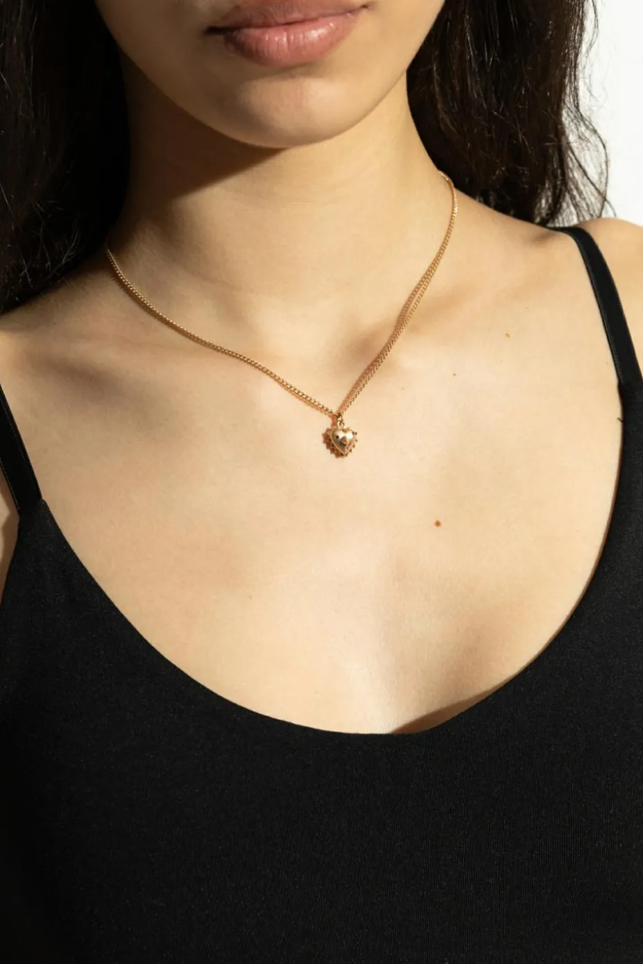 AllSaints GOLD Necklace with heart-shaped pendant