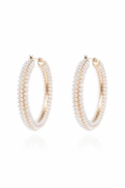 AllSaints GOLD Round earrings with pearls