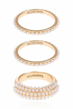 AllSaints GOLD Set of three rings