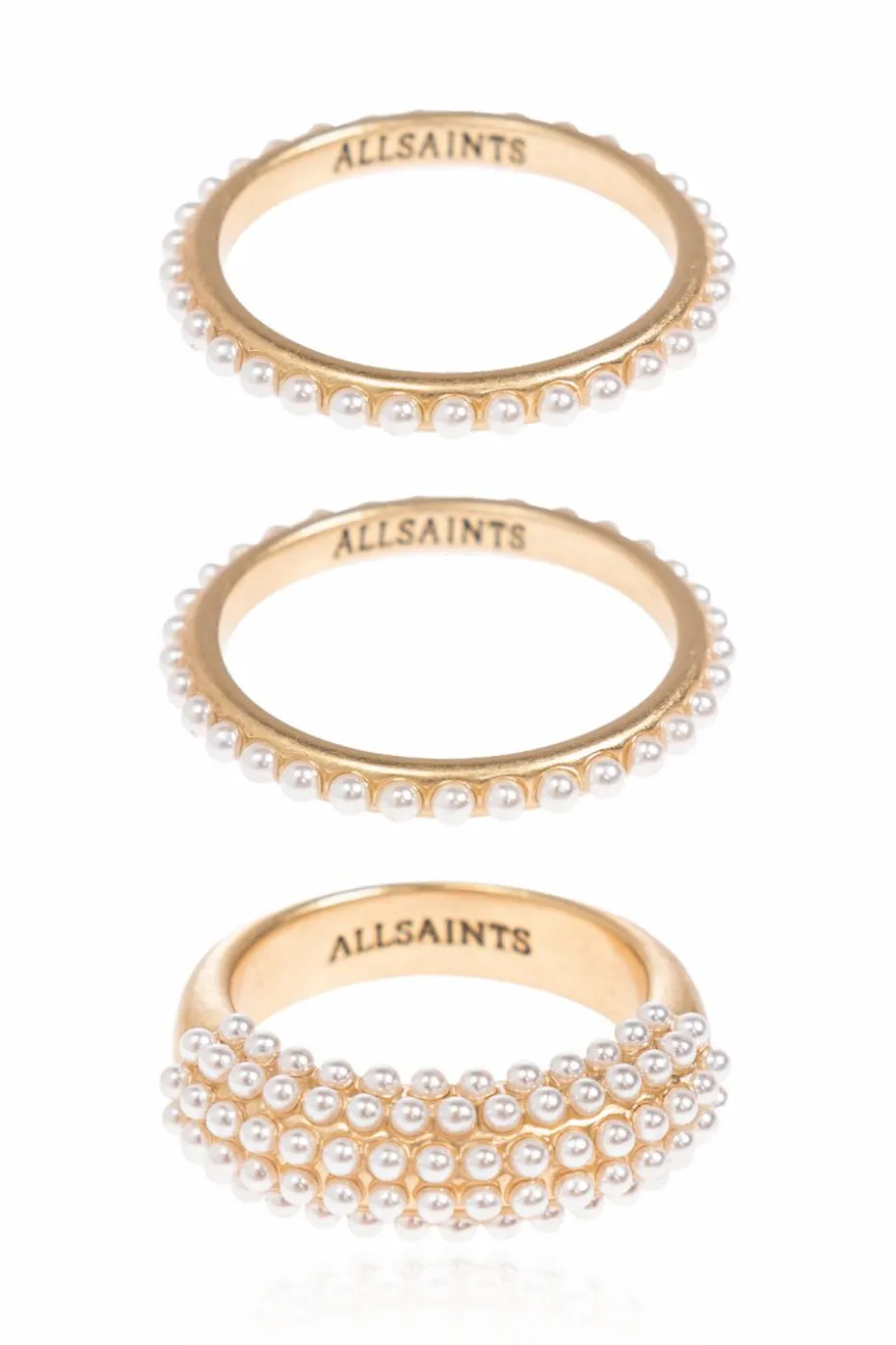 AllSaints GOLD Set of three rings