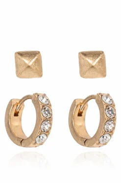 AllSaints GOLD Set of Two Pairs of Earrings