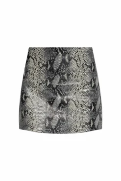AllSaints GREY Leather skirt Renai