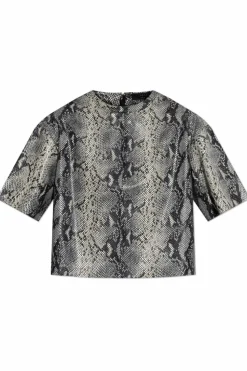 AllSaints GREY Leather top Renai