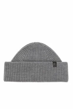 AllSaints GREY Logo-patched beanie