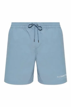 AllSaints light blue Swim shorts with printed logo