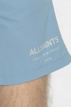 AllSaints light blue Swim shorts with printed logo