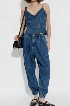 AllSaints NAVY BLUE Denim top `Lilah`