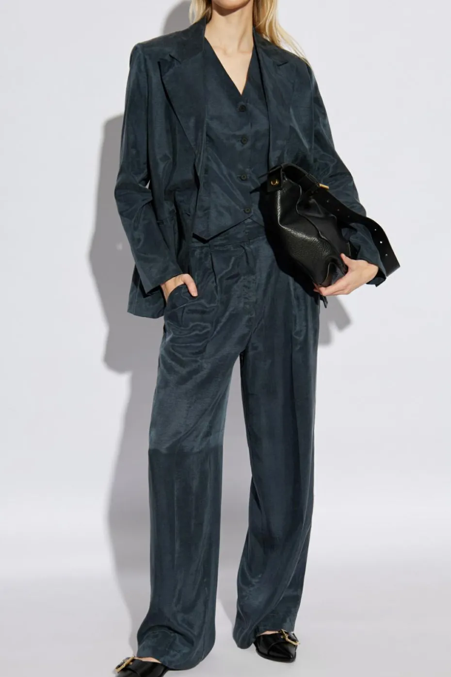 AllSaints NAVY BLUE Pants Averie