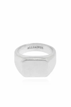 AllSaints SILVER Brass signet ring Alldis