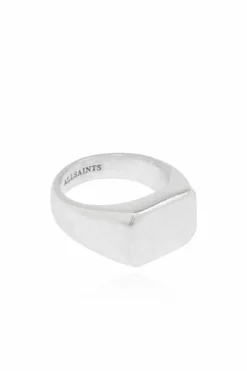 AllSaints SILVER Brass signet ring Alldis