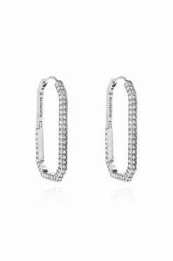 AllSaints SILVER Earrings with shimmering crystals