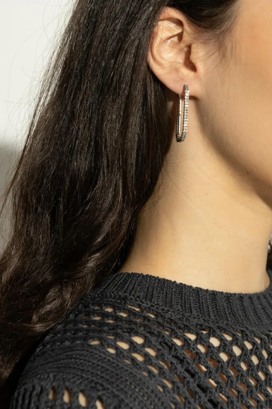 AllSaints SILVER Earrings with shimmering crystals