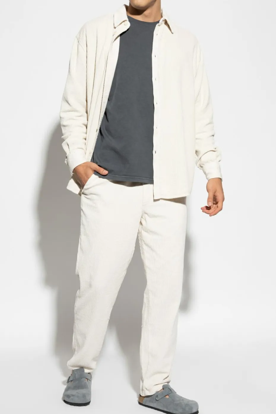 American Vintage cream Corduroy shirt